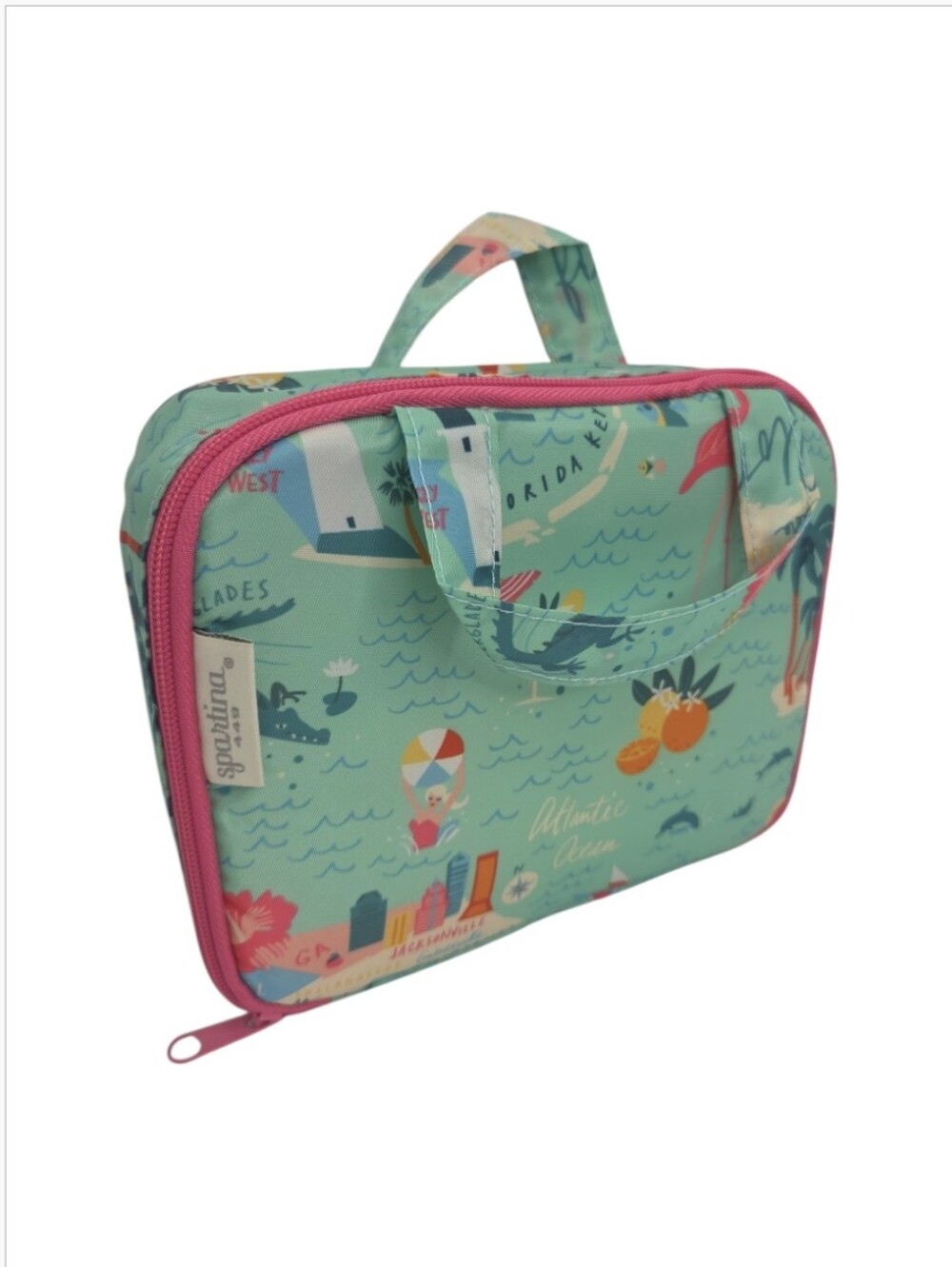 Spartina 449 6 Piece Set Packing Cubes Greetings From Florida Print NEW